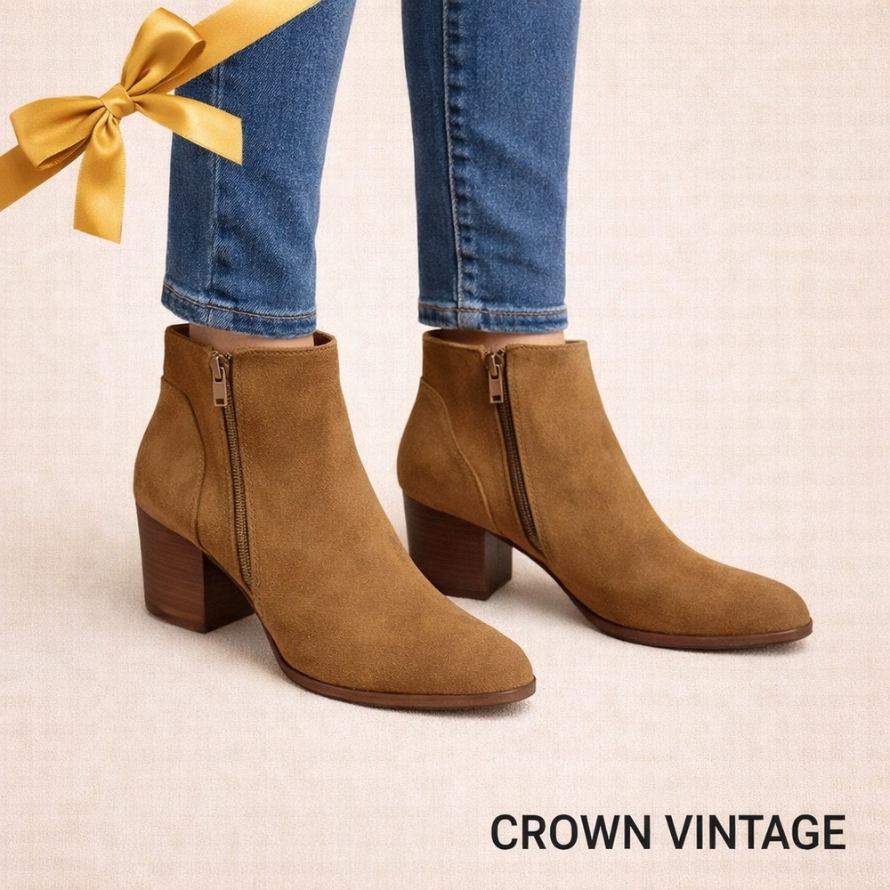 Crown Vintage Brown Suede Ankle Boots 8